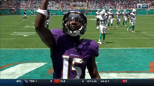 Can't-Miss Play: 'Hollywood' Brown BURNS Dolphins for 47 YARDS on first NFL TD