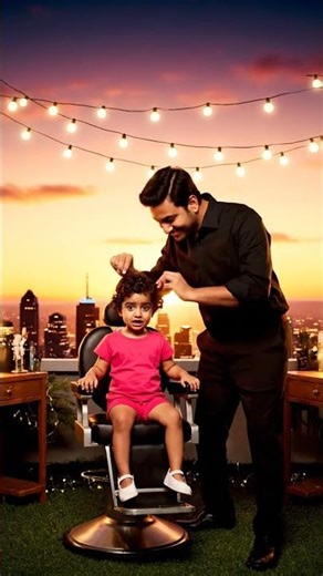 Rooftop Haircut Gone Adorable! Baby Cries But Barber Sings 🎶😂