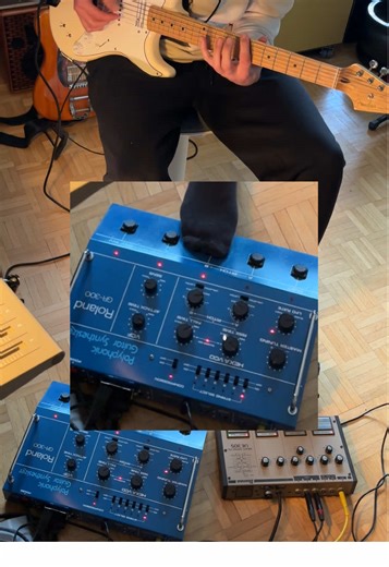 Roland GR-300 into the Ibanez UE-305 for some stereo chorus #guitarsynth #eobstrat #fender