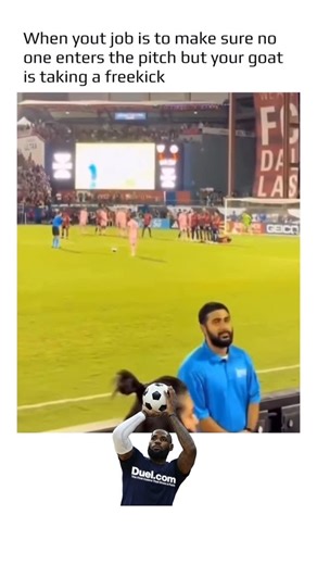 @earthspctr on Instagram: "The reel features a widely shared clip from an Inter Miami match, showing a steward briefly neglecting his duty to control access to the pitch as he becomes absorbed in watching Lionel Messi prepare for a free kick. The moment perfectly captures the tension between professional responsibility and pure admiration. The video quickly gained traction, amassing 62,000 likes and 1.2 million views within two days. Its popularity builds on Messi’s long-standing reputation as t