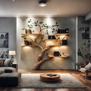 Wooden Tree Bookcase Handmade Tree Bookcase Natural Wood Bookshelf Wall Mounted Bookshelf Home Decor Gifts - Etsy