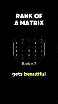 rank of a matrix #maths #mathematics #dataanlysis #datascience