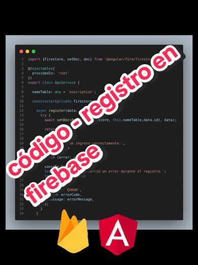Registrar datos en Firebase con Angular