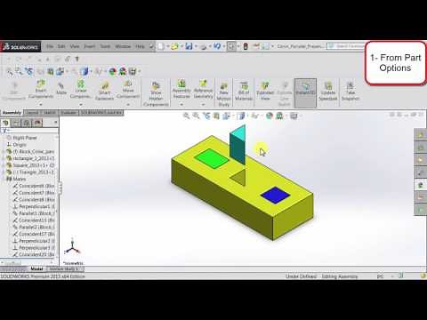 SOLIDWORKS Assemblies Tutorial: Find out existing mates Delete or modify them