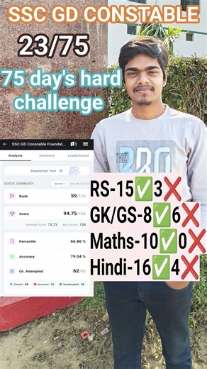 75 day's hard challenge ssc gd constable #shorts #song