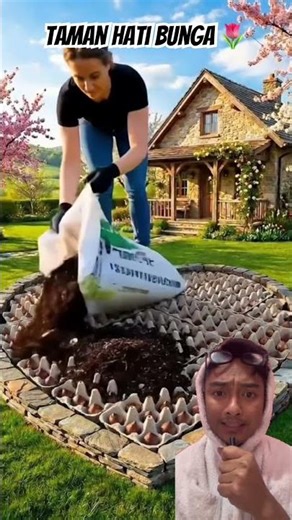 Taman bunga berbentuk hati yang cantik 🌷 #park #flowers #beautiful #artandcraft #satisfying