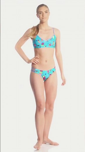 😉 Ice Cream Cones Print Bikini Set for Women Two Piece Swimsuits Low Rise Two Piece Swimsuit Sexy