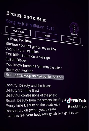 Beauty and a Beat... | Lyric || 🙌🎧🎶 | Song by Justin Bieber - 2012 . . . . . . . . . . . . . . . . . . . . . #lyrics #beautyandabeat #musikviral #fyp #saddlirycs