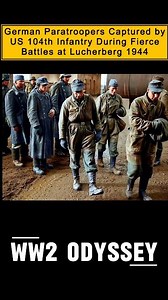 German Paratroopers Captured by US 104th Infantry During Fierce Battles at Lucherberg 1944 On 3rd and 4th December 1944, during the final phases of intense combat in western Germany, a number of German paratroopers, likely from Fallschirmjäger-Regiment 8, were captured by the 415th Infantry Regiment of the US 104th Infantry Division (Timberwolves), part of the US 3rd Army, at the entrance of a coal processing plant just west of Lucherberg, Germany. Among them was Funker Güngerich, who had been t
