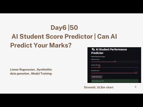 Day 6/50 Can AI Predict Your Marks?