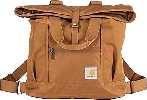 Carhartt Convertible Backpack Tote Bag, Durable with Adjustable Backpack Straps and Laptop Sleeve, Convertible Backpack Tote (Carhartt Brown)