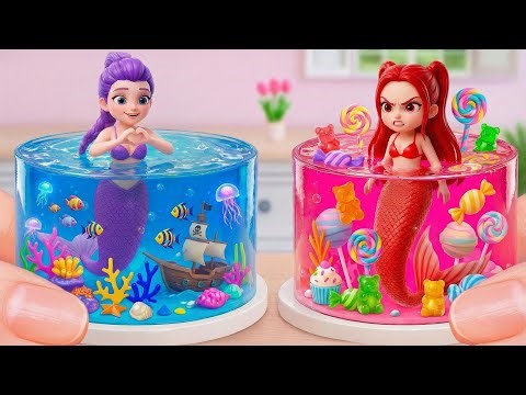 Fancy Mermaid Jelly Cake Ideas 🧜‍♀️ 💜👑 Tasty Miniature Princess Jelly Cake Recipe ✨ Mini Joy