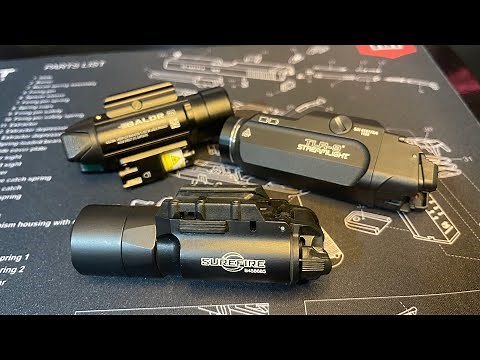 Streamlight TLR9 vs Olight Baldr pro vs Surefire X300 battery life test