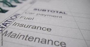 Create monthly interim budget for expenses. Monthly budget printout with subtotal text