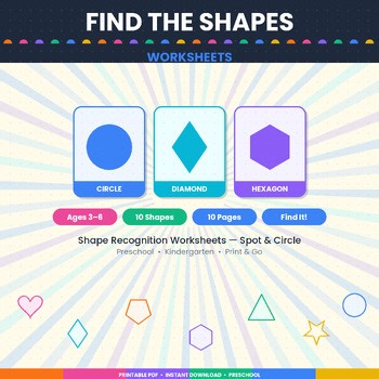 Find the Shapes Worksheets | Shape Recognition Activity | Preschool & Kindergart