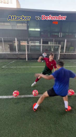 Attacker vs Defender & Gk ⚽️ #football #soccer #reaction #balls #goalkeeper #defender