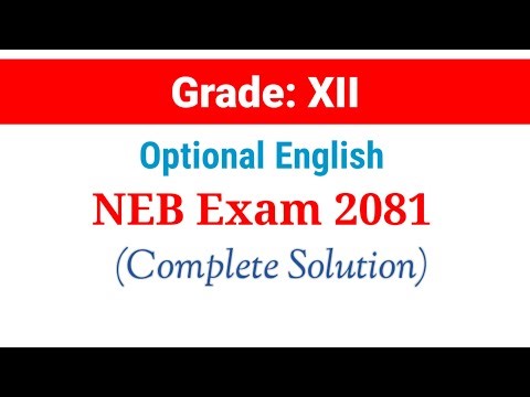 Class 12 Optional English || NEB Exam 2081 Solution