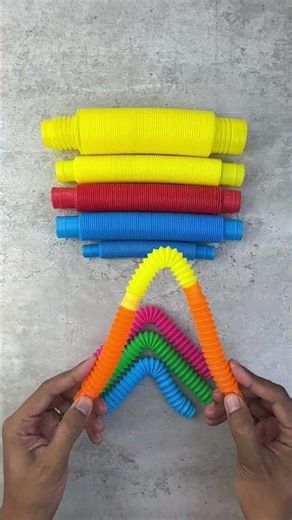 Satisfying Rainbow Fidget Tubes ASMR: Stretching, Bending & Crisp Pop Sounds! #asmr #satisfying