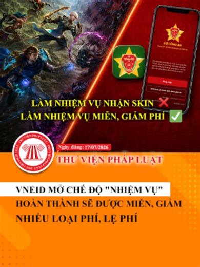 Cách làm nhiệm vụ trên VNeID để được miễn, giảm nhiều loại phí