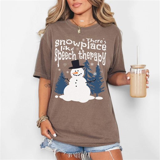 Speech Language Pathologist T-shirt, Therapist T-shirt, Speech Therapy Gift, School Therapy Shirt, Snowman Shirt, Winter Tee, Pediatrics - Etsy