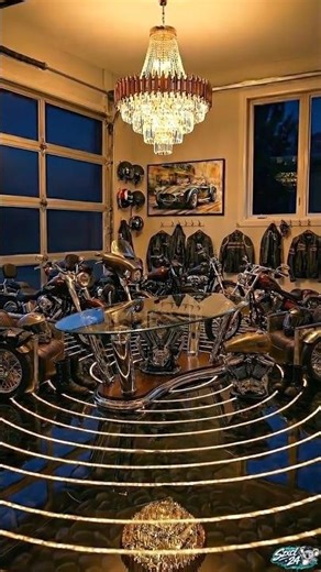 Luxury Motorcycle Garage Transformation | LED Resin Floor #epoxyfloor #home #4kvideo #interiordesign