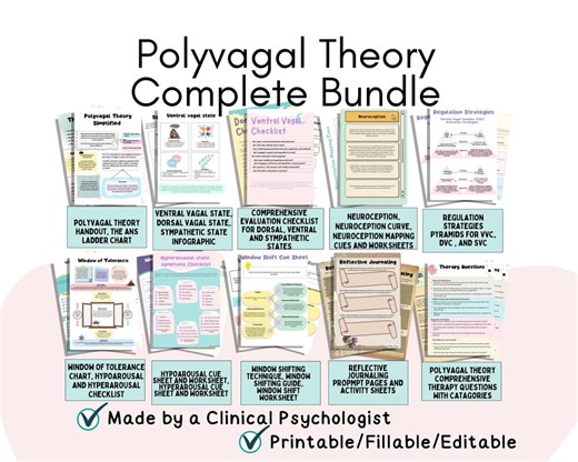 Polyvagal Theory Bundle Nervous System Regulation Polyvagal Exercises Polyvagal Theory Workbook, Therapy Worksheets Polyvagal Theory - Etsy