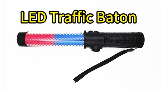 29cm LED Traffic Wand Flashing Baton Traffic Warning Light Fire Emergency Electronic Whistle