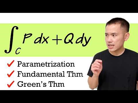 How to evaluate line integrals (3 ways: parametrization, fundamental theorem, Green's theorem)