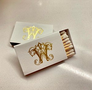 Gold Foil Stamped Wedding Matches, Personalized Matchbox Favors, Custom Monogram Matchbox, Sparkler Send off Matches, Wedding Day Favors - Etsy