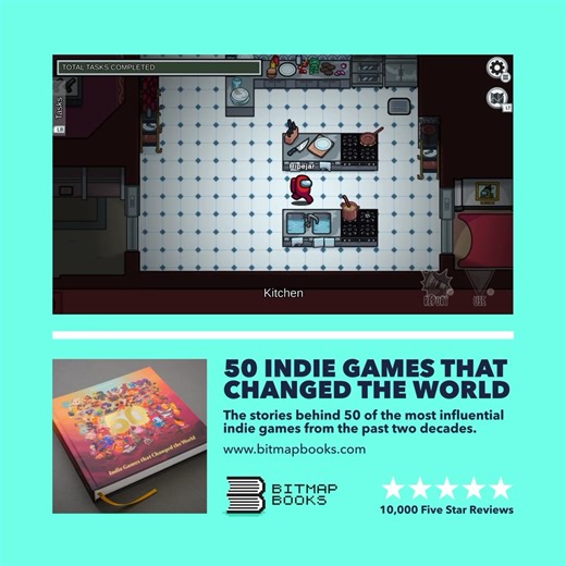 Among Us: Beware of the Impostor! Read all about the development of Among Us by InnerSloth in 50 Indie Games That Changed the World 🌍🌍 Available here: https://www.bitmapbooks.com/products/50-indie-games-that-changed-the-world #BitmapBooks #books #gaming #RetroGaming #indie #amongus | Bitmap Books