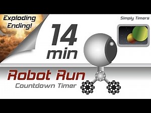14 min racing robot countdown timer with exploding ending