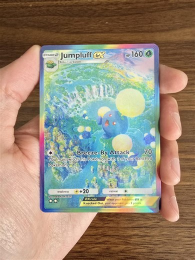 Custom, Holographic, Glossy, Pocket TCG Handcrafted Pokémon Cards - Jumpluff Ex Rainbow A4a Secluded Springs - Etsy