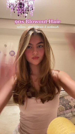 90s Blowout Hair Tutorial with Rollers, Straightener & Airbrush