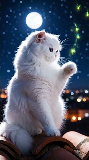 "Cat Enjoys the Magical Night 🌙✨" #cat #night #cutebaby #catnight #shorts