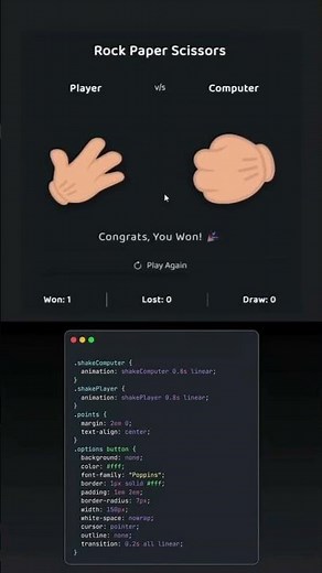 Build a Rock Paper Scissors Game with HTML, CSS & JavaScript ｜ Beginner to Pro! [0EQjoRLe1EU]
