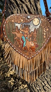 30K views · 776 reactions | Bucking Jackalope 路‍♂️ - These heart bags are starting to be some of my favorite pieces to make! I LOVE making bags. A lot of you guys know I got my start making bags! These are the most “cost friendly” bags I make! - I’d love to do a lot more in 2025! - What do y’all think?✌️ | The Man In Black Leather Studio | Facebook