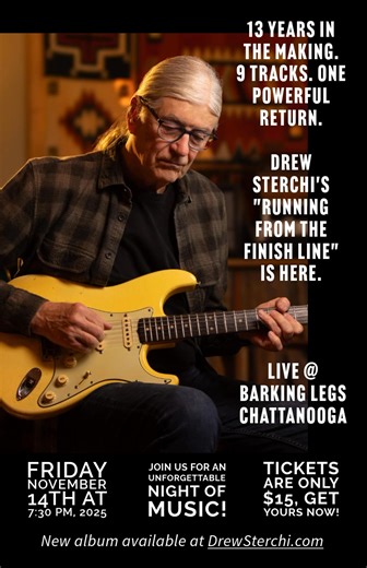 DREW STERCHI / Upcoming Concert at Barking Legs Theater, Nov. 14, 2025 | Chattanooga Jazz & Blues Society