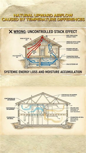 Stop Heat Loss: The Stack Effect Explained & How to Fix Home Air Leaks to Slash Your Utility Bills!
