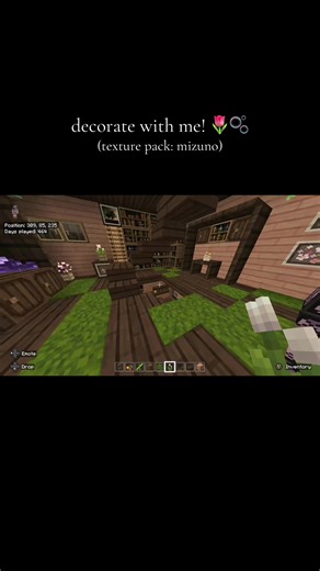 decorate with me! 🌷🫶🏼 @rowan 𐔌՞. .՞𐦯 here, welcome to my new minecraft account!! lots of whimsical / fairycore minecraft content to come, some creative some survival, as well as a server & discord coming soon! 👀 #minecraftbuilding #bedrock #whimsycraft #minecraftinterior #minecraft