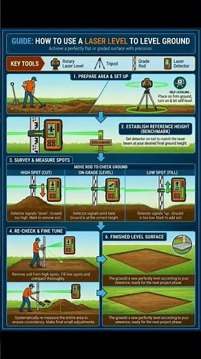 How to Use a Laser Level to Level Ground | #Shorts