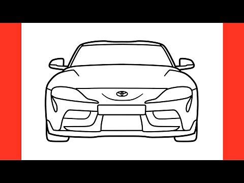 How to draw a TOYOTA SUPRA A90 2019 easy / drawing supra mk5 car front view