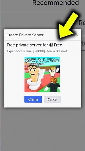 How To Get FREE PRIVATE SERVER in STEAL A BRAINROT...