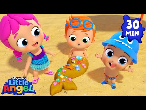 Let's be Mermaids at The Beach! 🧜‍♀️ | Little Angel Kids Songs & Nursery Rhymes