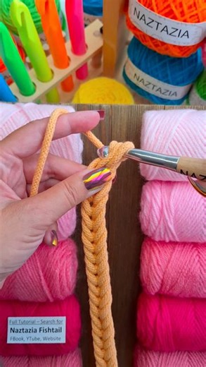 Naztazia on Instagram: "Crochet fishtail braids are easy to make with slip stitches. This flat cord braid can be used to make accessories such as a crochet bracelet, keychain, belt, bag handle and more. #crochet #knittinginspiration #fishtailbraid #artoftheday #yarn #howto #tutorial #makersgonnamake #belt #naztazia #reels"