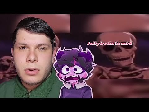 skeleton meme reaction(hard to breath laughter!) poor jellybean :( getting roasted by sans yikes :0