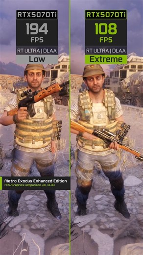 Metro Exodus Enhanced Edition vs RTX 5070 TI #shorts #benchmarkcomparison #rtx5070ti