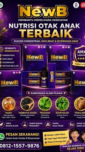 0812-1557-9876 (WA ☎️ Admin) Distributor Resmi NewB Brainking Nutrisi Otak #newb #brainking