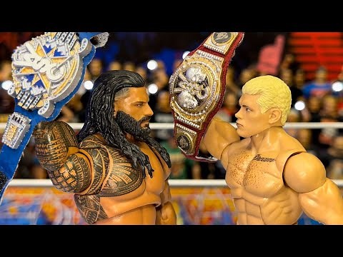 Roman Reigns vs Cody Rhodes Bloodline Rules Action Figure Match - Championship Unification