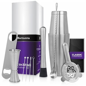 Cocktail Shaker Set Kit pentru barmani, BARTISSTRIA, 11 piese - eMAG.ro