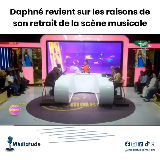 🔴[VIDÉO-REPLAY] Sur Canal 2 international, Daphné revient sur les raisons de son retrait de la scène musicale Suivez cet extrait de C'COMMENT #Médiatude | Médiatude